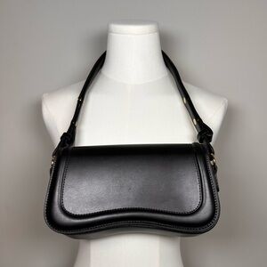 Black Structured Shoulder Bag